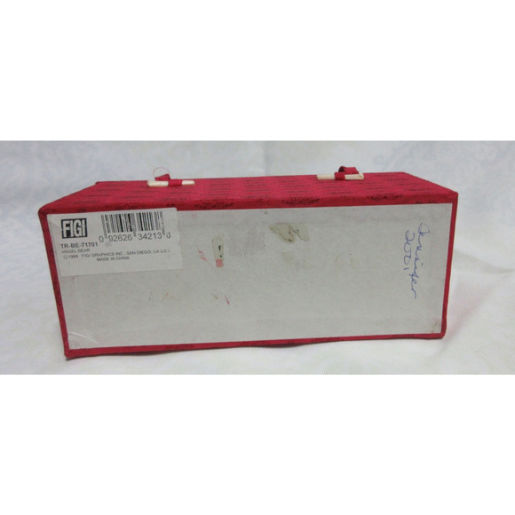 VTG Figi Reverse Glass Art Painted Angel Bear Ornament 6" Original Box Y2K 1999 - Picture 8 of 9